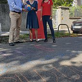 SDGS auf Hietzinger Asphalt gemalt